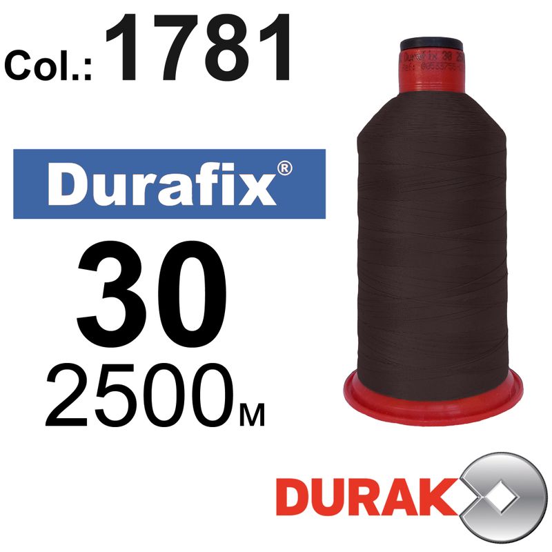 Нитки сверхпрочные, Durafix, полиэстер, N30 (80tex), длина 2500 м., цвет 26(1781)-178 колонка 3