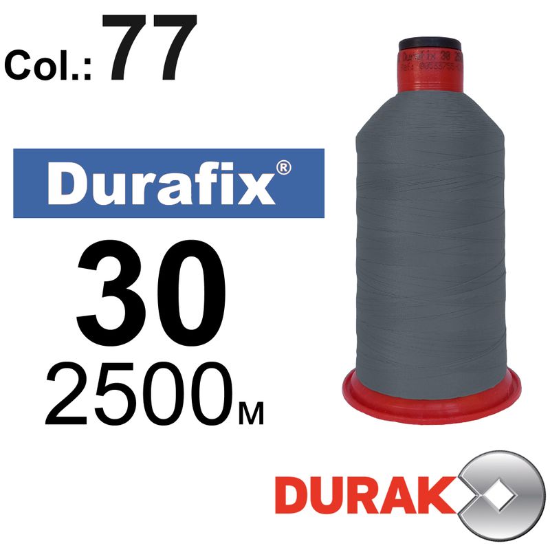 Нитки сверхпрочные, Durafix, полиэстер, N30 (80tex), длина 2500 м., цвет 30(77)-280 колонка 12