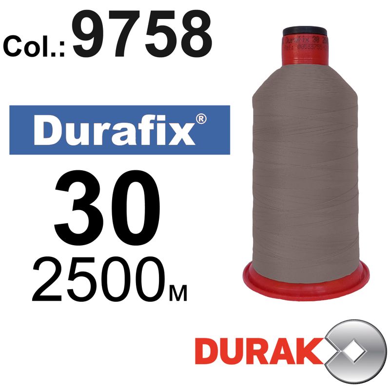 Нитки сверхпрочные, Durafix, полиэстер, N30 (80tex), длина 2500 м., цвет 32(9758)-227 колонка 11