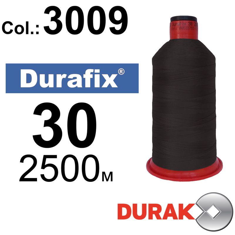 Нитки сверхпрочные, Durafix, полиэстер, N30 (80tex), длина 2500 м., цвет 37(3009)-047 колонка 10
