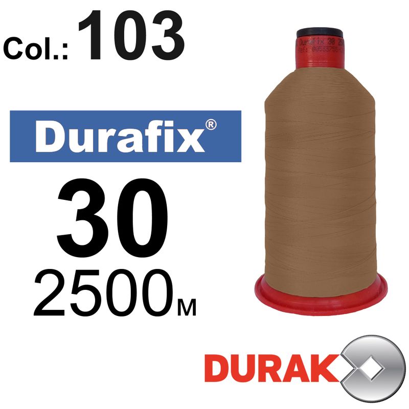 Нитки сверхпрочные, Durafix, полиэстер, N30 (80tex), длина 2500 м., цвет 47(103)-043 колонка 10