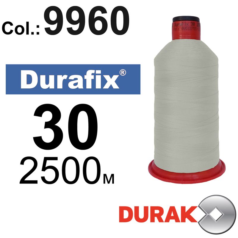 Нитки сверхпрочные, Durafix, полиэстер, N30 (80tex), длина 2500 м., цвет 50(9960)-163 колонка 8