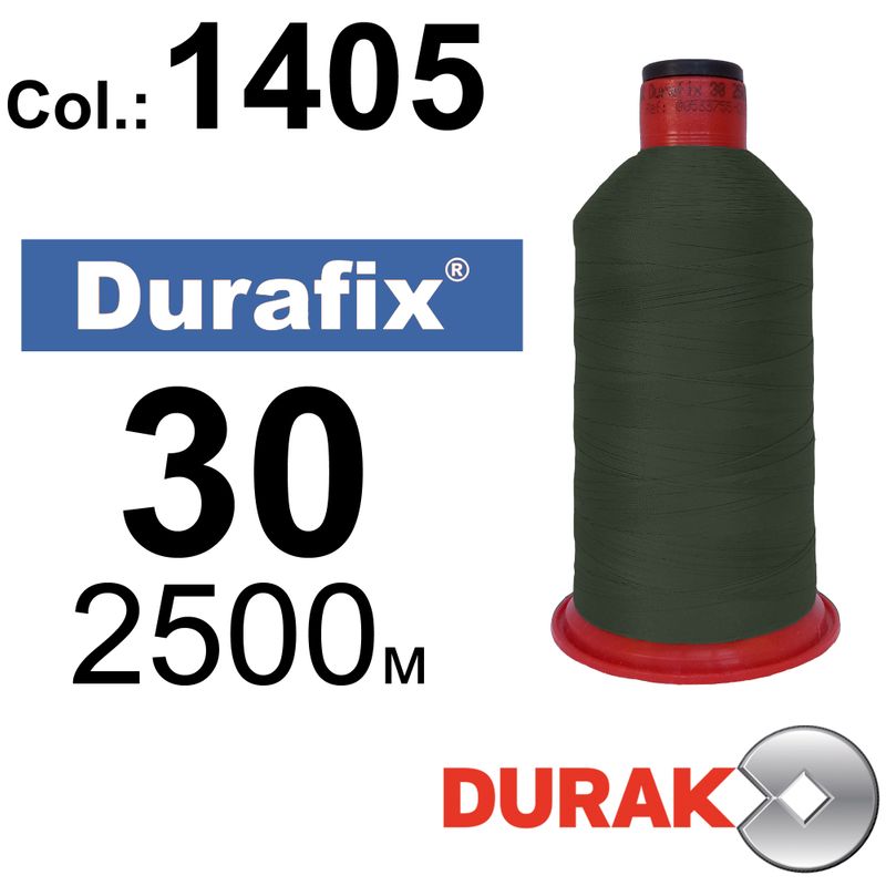 Нитки сверхпрочные, Durafix, полиэстер, N30 (80tex), длина 2500 м., цвет 04(1405)-092 колонка 8