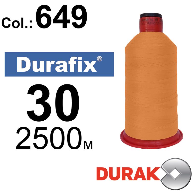 Нитки сверхпрочные, Durafix, полиэстер, N30 (80tex), длина 2500 м., цвет10(649)-033 колонка 1