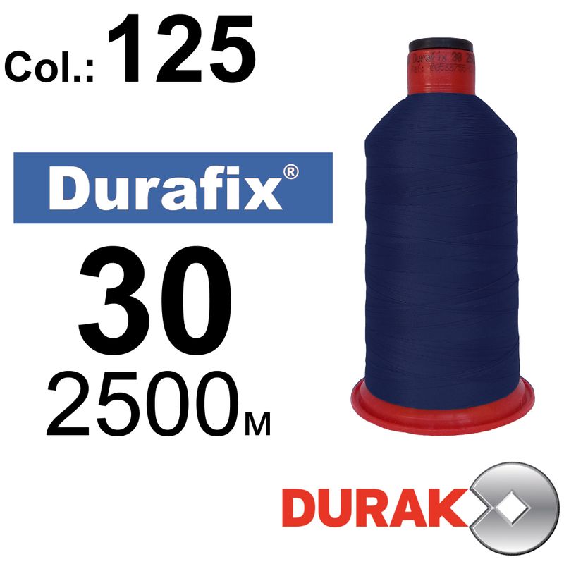 Нитки сверхпрочные, Durafix, полиэстер, N30 (80tex), длина 2500 м., цвет15(125)-065 колонка 6