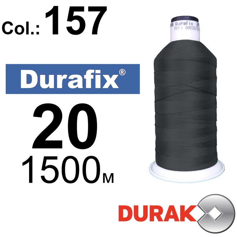 Нитки сверхпрочные, Durafix, полиэстер, N20 (135tex), длина 1500 м., цвет 03(157)-202 колонка 12