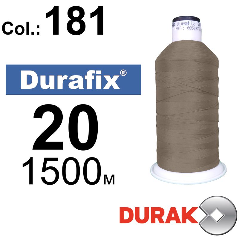 Нитки сверхпрочные, Durafix, полиэстер, N20 (135tex), длина 1500 м., цвет 04(181)-099 колонка 10