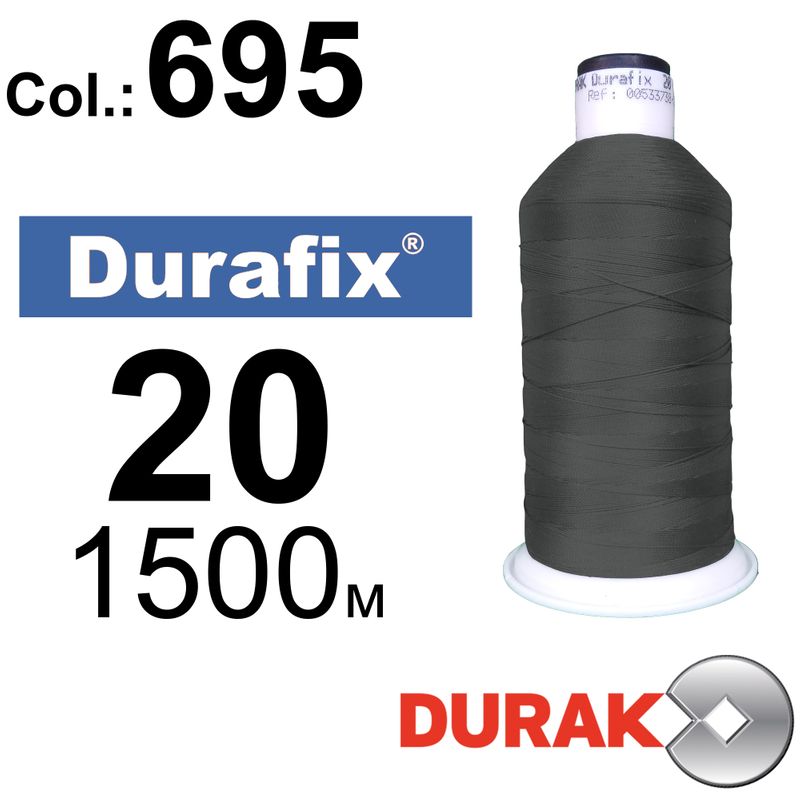 Нитки сверхпрочные, Durafix, полиэстер, N20 (135tex), длина 1500 м., цвет 06(695)-262 колонка 12
