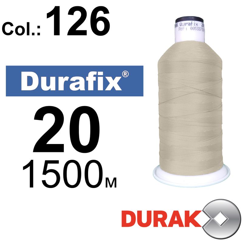 Нитки сверхпрочные, Durafix, полиэстер, N20 (135tex), длина 1500 м., цвет 07(126)-097 колонка 10