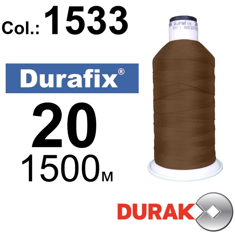 Нитки сверхпрочные, Durafix, полиэстер, N20 (135tex), длина 1500 м., цвет 15(1533)-039 колонка 3