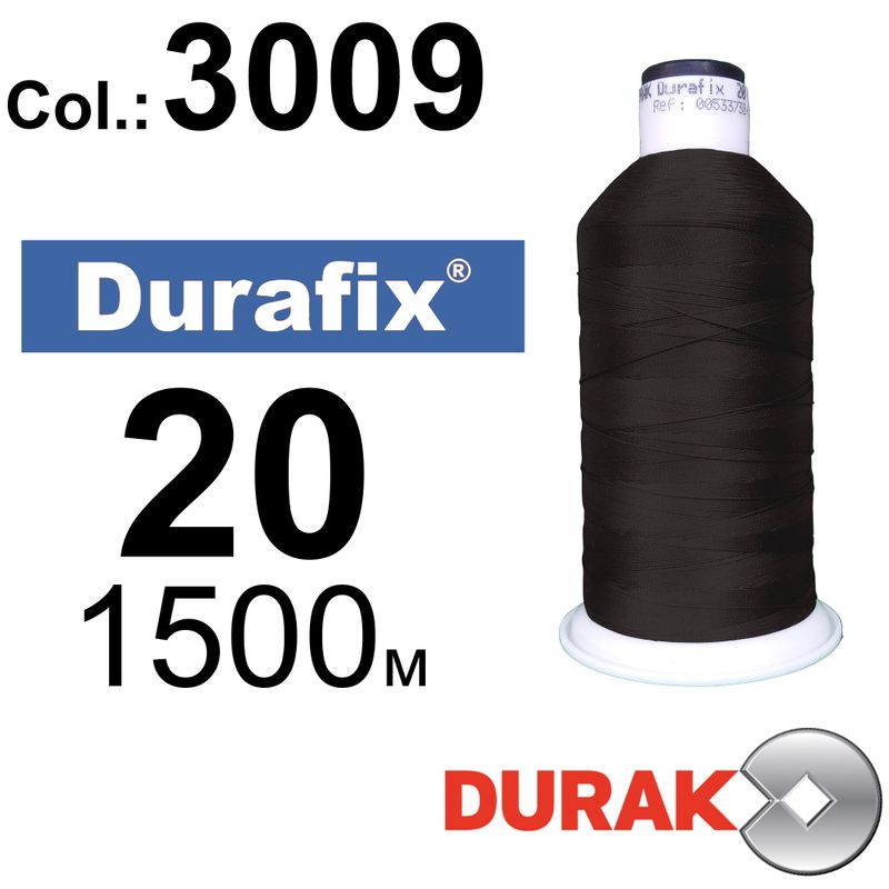 Нитки сверхпрочные, Durafix, полиэстер, N20 (135tex), длина 1500 м., цвет 22(3009)-047 колонка 10