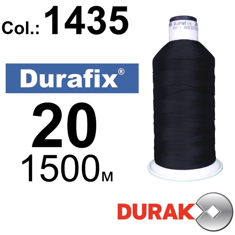 Нитки сверхпрочные, Durafix, полиэстер, N20 (135tex), длина 1500 м., цвет 23(1435)-072 колонка 12