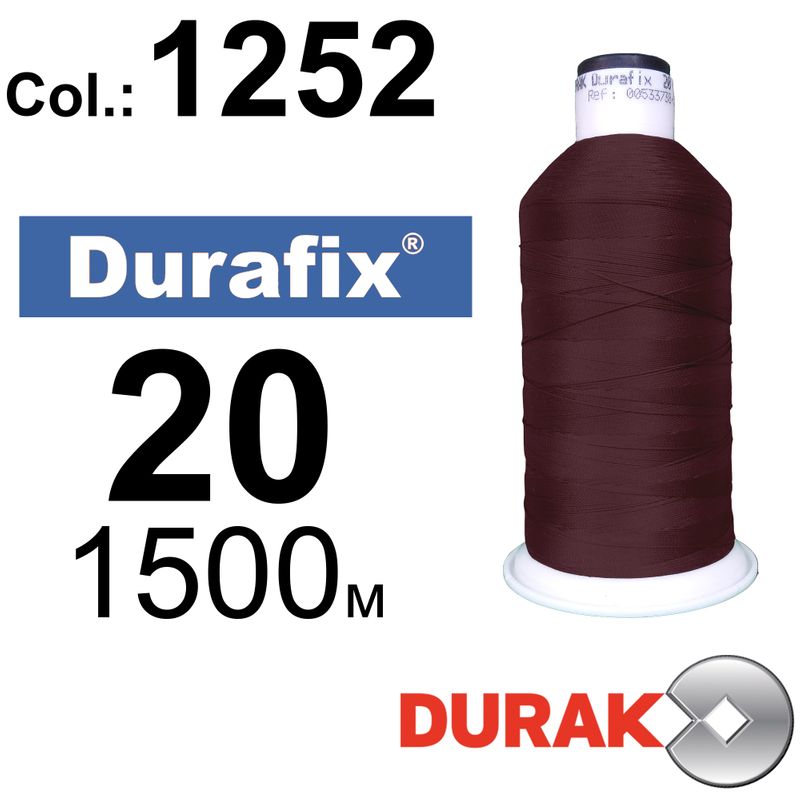 Нитки сверхпрочные, Durafix, полиэстер, N20 (135tex), длина 1500 м., цвет 33(1252)-013 колонка 4
