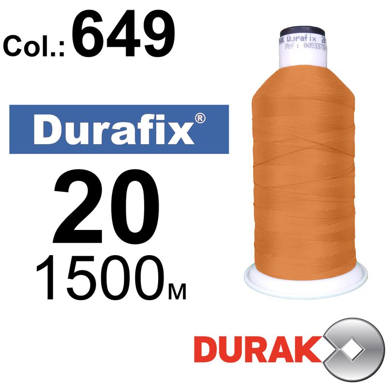 Нитки сверхпрочные, Durafix, полиэстер, N20 (135tex), длина 1500 м., цвет 38(649)-033 колонка 1