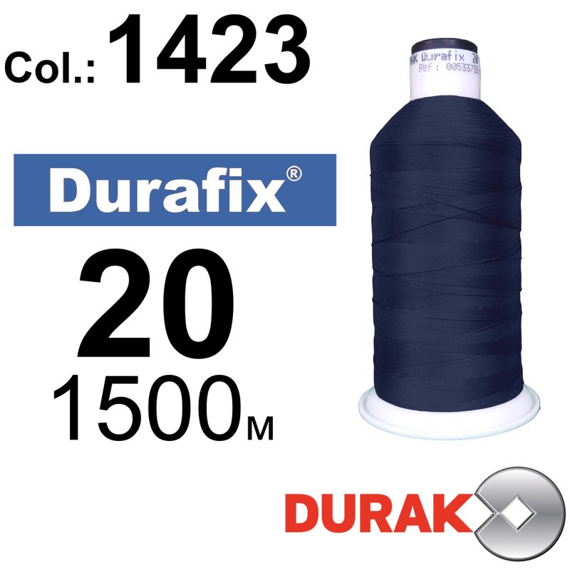 Нитки сверхпрочные, Durafix, полиэстер, N20 (135tex), длина 1500 м., цвет 44(1423)-070 колонка 6