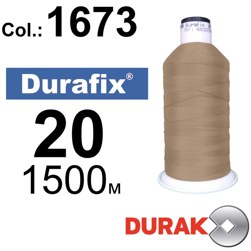 Нитки сверхпрочные, Durafix, полиэстер, N20 (135tex), длина 1500 м., цвет 46(1673)-167 колонка 10