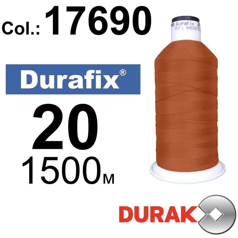 Нитки сверхпрочные, Durafix, полиэстер, N20 (135tex), длина 1500 м., цвет 50(17690)-033 колонка 3