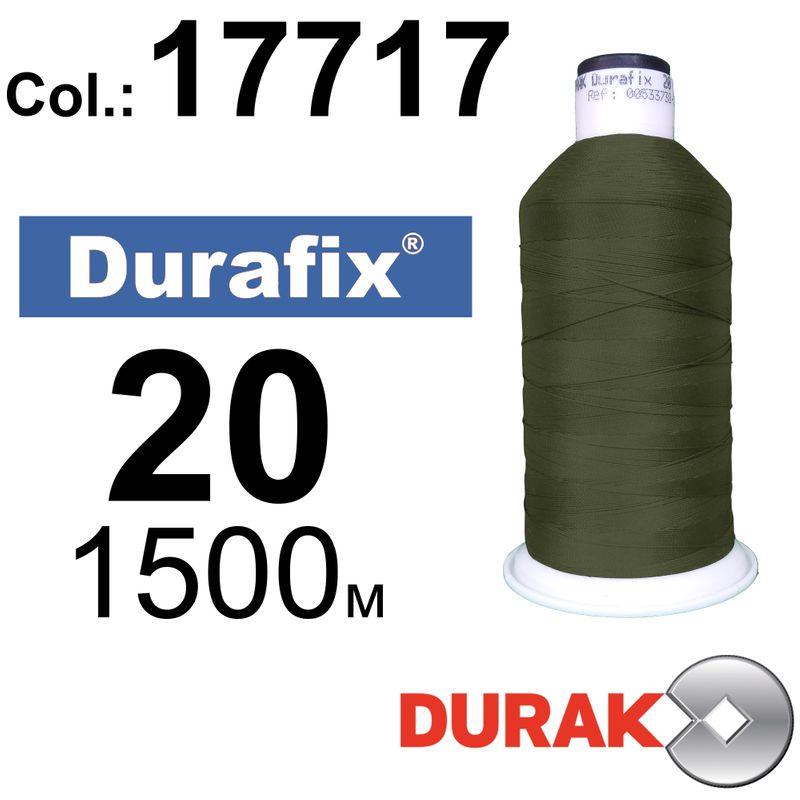 Нитки сверхпрочные, Durafix, полиэстер, N20 (135tex), длина 1500 м., цвет 06(17717)-090 колонка 8