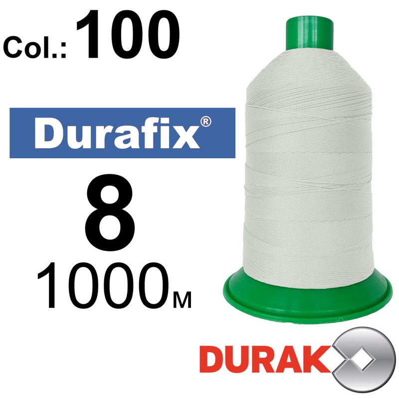 Нитки сверхпрочные, Durafix, полиэстер, N08 (330tex), длина 1000 м., цвет 01(100)-566 колонка 1