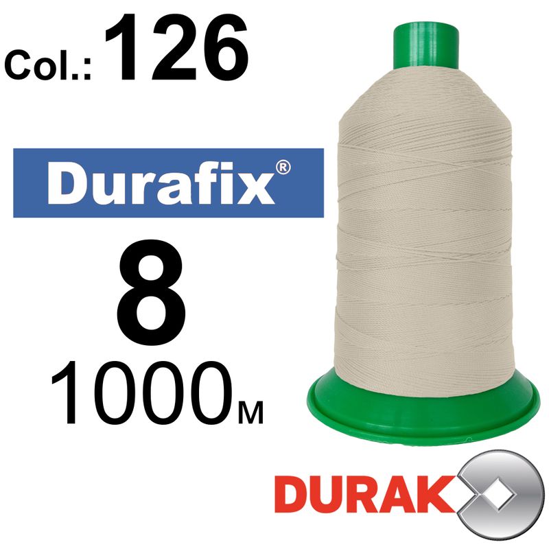 Нитки сверхпрочные, Durafix, полиэстер, N08 (330tex), длина 1000 м., цвет 03(126)-097 колонка 10