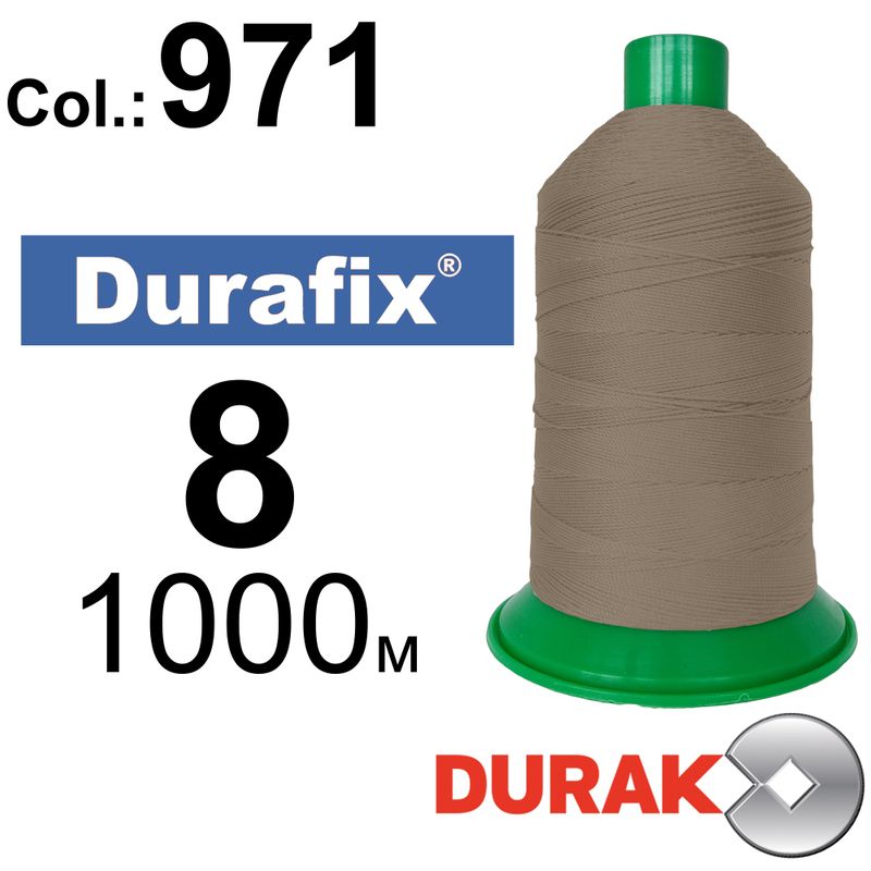Нитки сверхпрочные, Durafix, полиэстер, N08 (330tex), длина 1000 м., цвет 09(971)-127 колонка 10