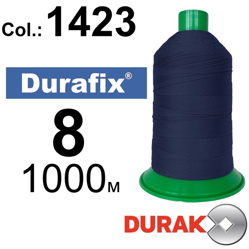 Нитки сверхпрочные, Durafix, полиэстер, N08 (330tex), длина 1000 м., цвет 13(1423)-070 колонка 6