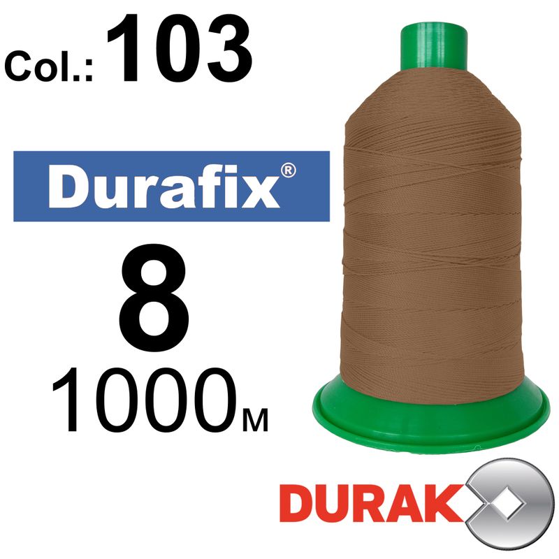 Нитки сверхпрочные, Durafix, полиэстер, N08 (330tex), длина 1000 м., цвет 16(103)-043 колонка 10