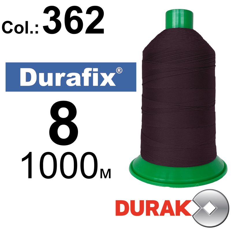Нитки сверхпрочные, Durafix, полиэстер, N08 (330tex), длина 1000 м., цвет 18(362)-014 колонка 5