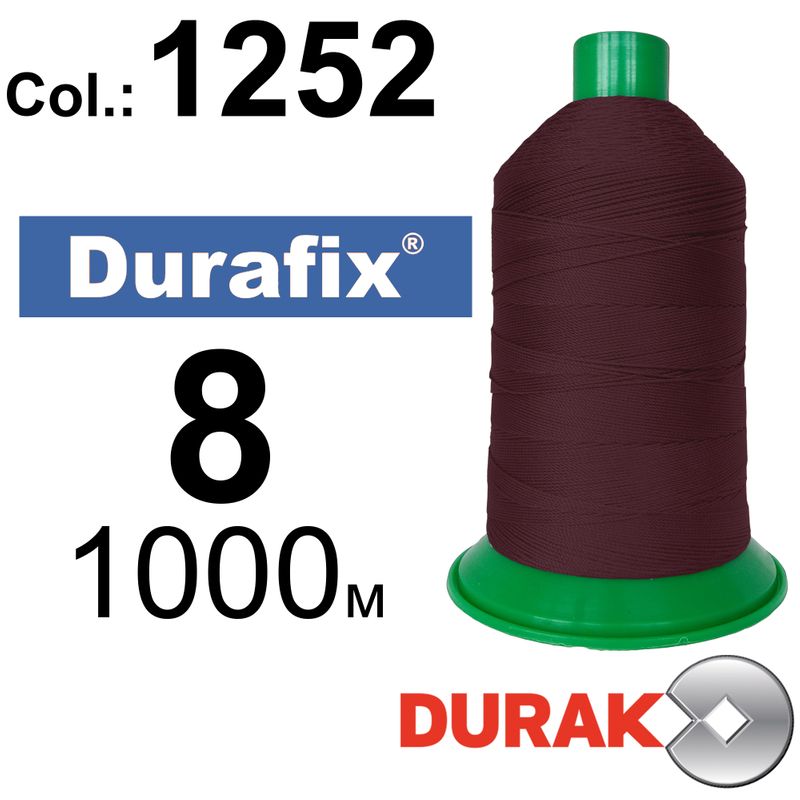 Нитки сверхпрочные, Durafix, полиэстер, N08 (330tex), длина 1000 м., цвет 19(1252)-013 колонка 4