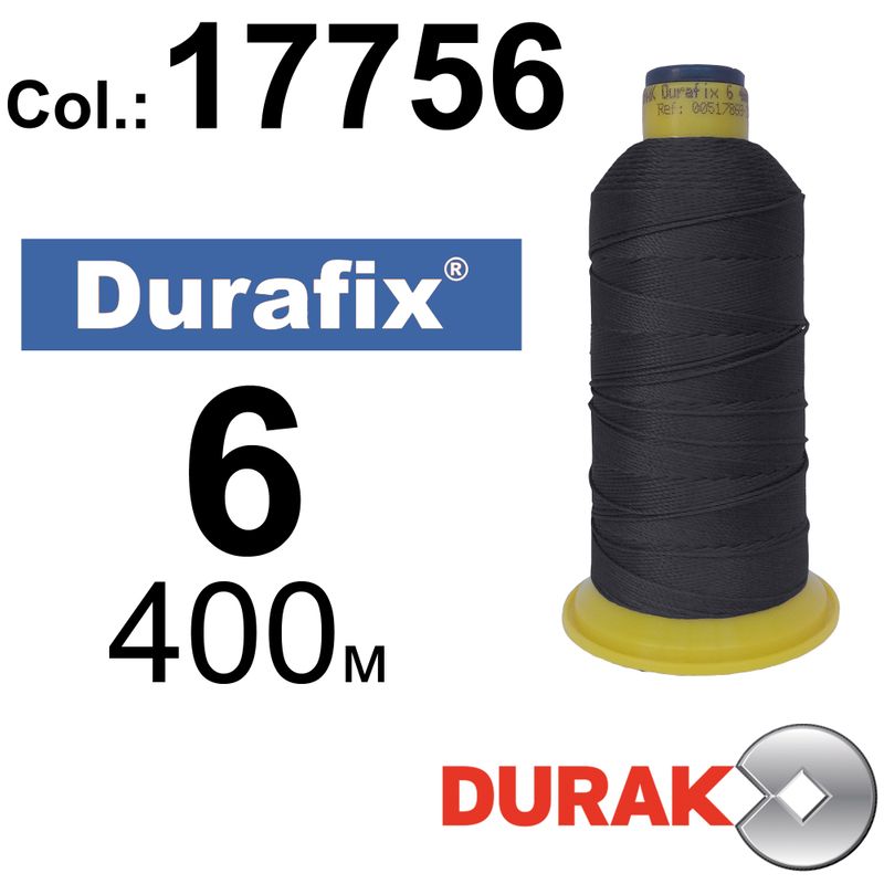Нитки сверхпрочные, Durafix, полиэстер, N06 (500tex), длина 400 м., цвет 07(17756)-116 колонка 11