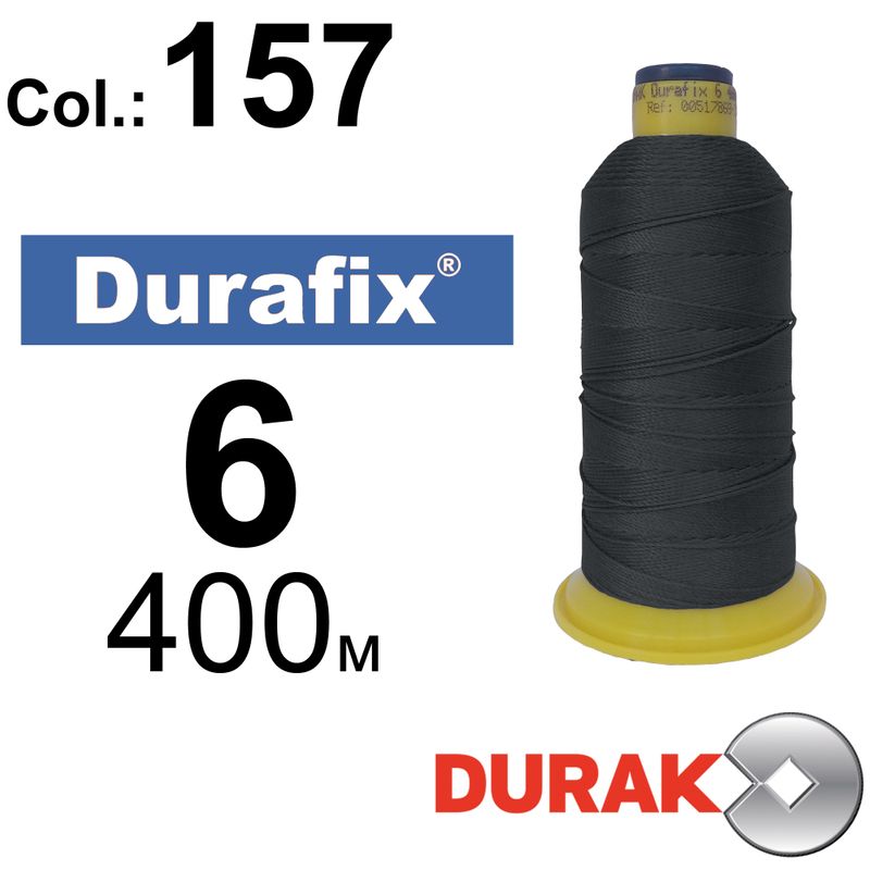 Нитки сверхпрочные, Durafix, полиэстер, N06 (500tex), длина 400 м., цвет 08(157)-202 колонка 12