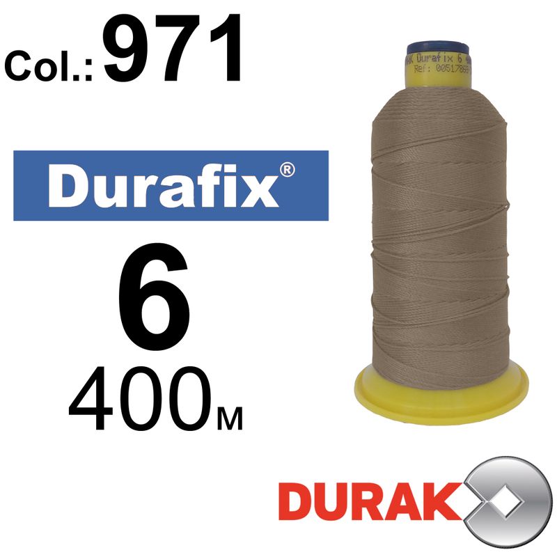 Нитки сверхпрочные, Durafix, полиэстер, N06 (500tex), длина 400 м., цвет 09(971)-127 колонка 10