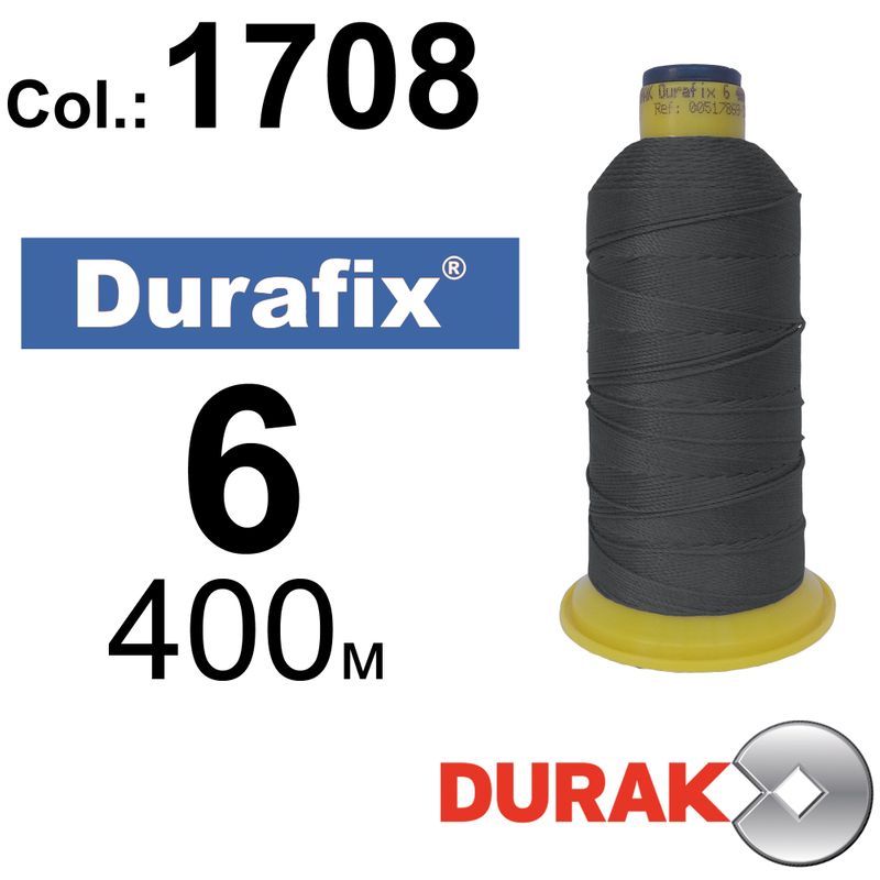 Нитки сверхпрочные, Durafix, полиэстер, N06 (500tex), длина 400 м., цвет 11(1708)-108 колонка 11
