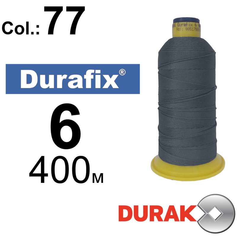 Нитки сверхпрочные, Durafix, полиэстер, N06 (500tex), длина 400 м., цвет 12(77)-280 колонка 12