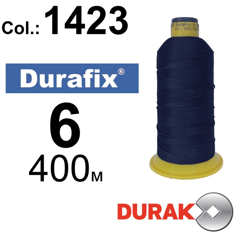 Нитки сверхпрочные, Durafix, полиэстер, N06 (500tex), длина 400 м., цвет 13(1423)-070 колонка 6