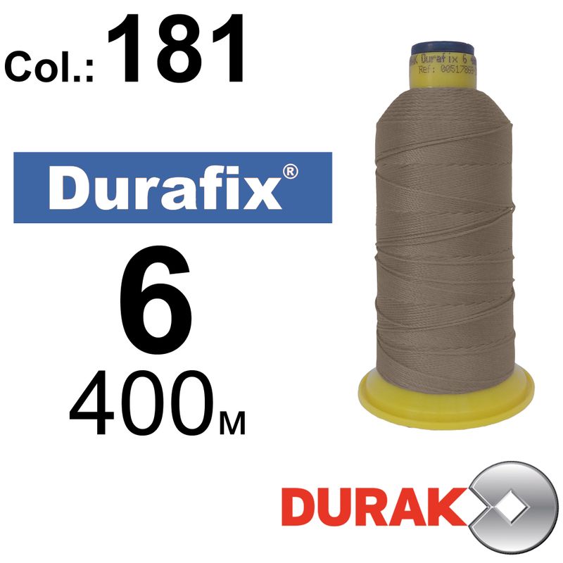 Нитки сверхпрочные, Durafix, полиэстер, N06 (500tex), длина 400 м., цвет 14(181)-099 колонка 10