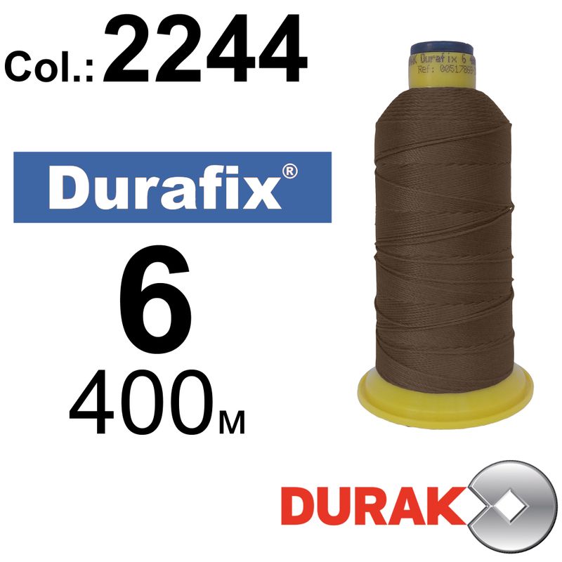 Нитки сверхпрочные, Durafix, полиэстер, N06 (500tex), длина 400 м., цвет 15(2244)-104 колонка 10