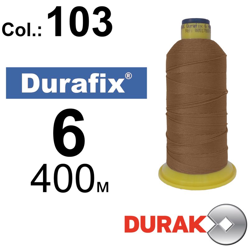 Нитки сверхпрочные, Durafix, полиэстер, N06 (500tex), длина 400 м., цвет 16(103)-043 колонка 10