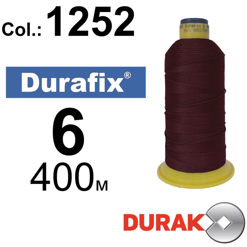 Нитки сверхпрочные, Durafix, полиэстер, N06 (500tex), длина 400 м., цвет 19(1252)-013 колонка 4