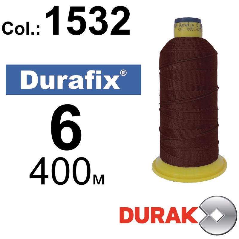 Нитки сверхпрочные, Durafix, полиэстер, N06 (500tex), длина 400 м., цвет15(1532)-040 колонка 3