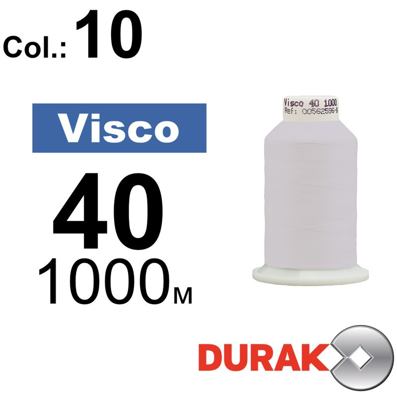 Нитки для машинной вышивки, Visco, вискоза, N40 (120D/2), длина 1000 м., цвет (0010) к20