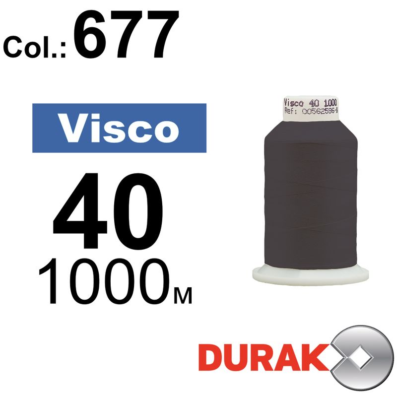 Нитки для машинной вышивки, Visco, вискоза, N40 (120D/2), длина 1000 м., цвет (0677) к20