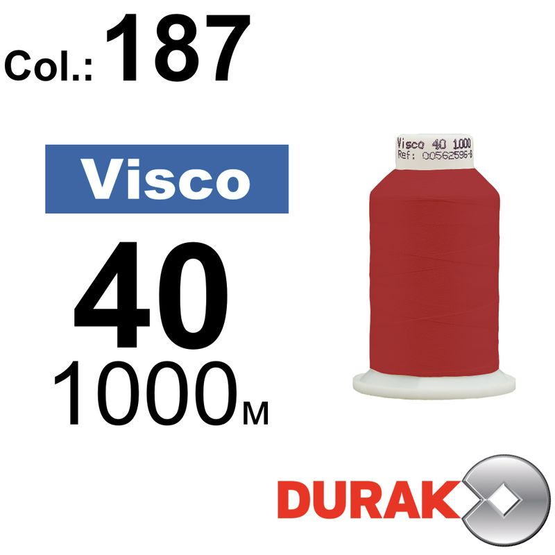 Нитки для машинной вышивки, Visco, вискоза, N40 (120D/2), длина 1000 м., цвет (0187) к3