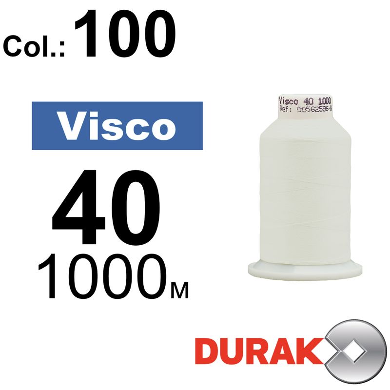 Нитки для машинной вышивки, Visco, вискоза, N40 (120D/2), длина 1000 м., цвет (0100) к16