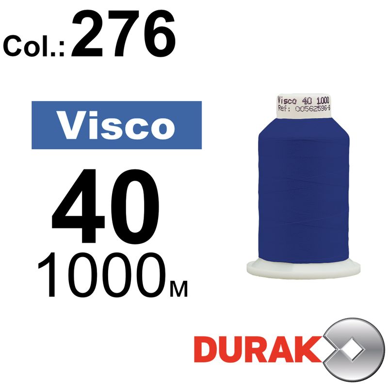 Нитки для машинной вышивки, Visco, вискоза, N40 (120D/2), длина 1000 м., цвет (0276) к1