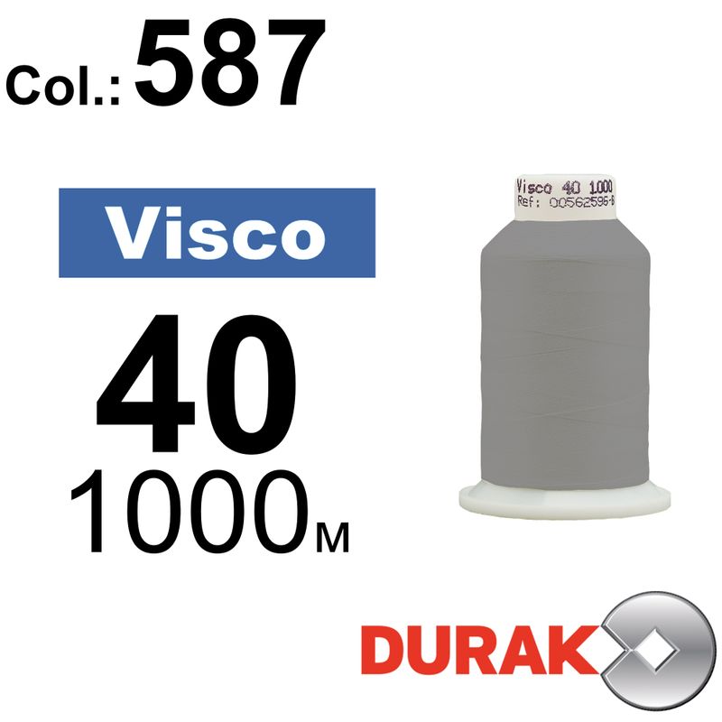 Нитки для машинной вышивки, Visco, вискоза, N40 (120D/2), длина 1000 м., цвет (0587) к20