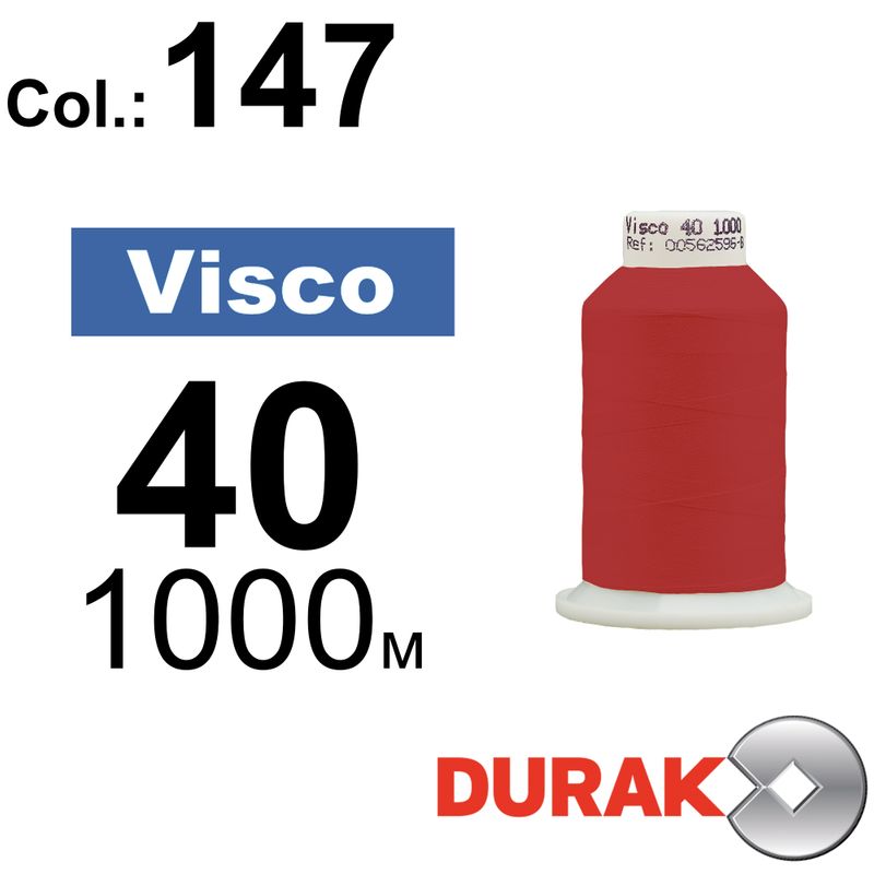 Нитки для машинной вышивки, Visco, вискоза, N40 (120D/2), длина 1000 м., цвет (0147) к3
