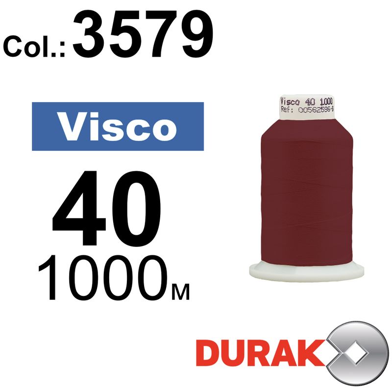 Нитки для машинной вышивки, Visco, вискоза, N40 (120D/2), длина 1000 м., цвет (3579) к11