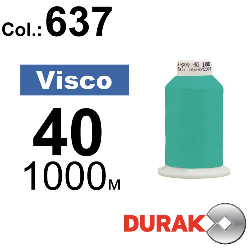 Нитки для машинной вышивки, Visco, вискоза, N40 (120D/2), длина 1000 м., цвет (0637) к6