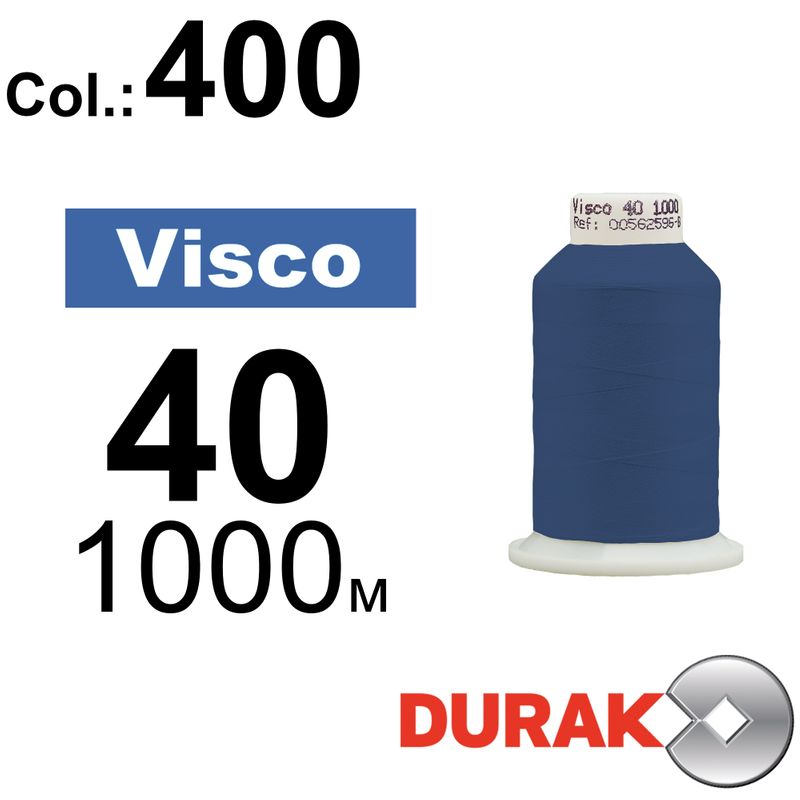 Нитки для машинной вышивки, Visco, вискоза, N40 (120D/2), длина 1000 м., цвет (0400) к1